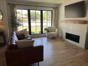 hardwood flooring in a cozy living space